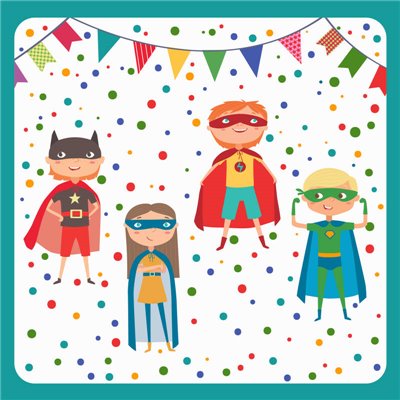 Napkins 3-Layer "Superhero" 1/4 fold 330 x 330mm -Horecavoordeel.com-