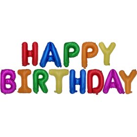 Foil Balloon Set "Happy Birthday" Color Assortment -Horecavoordeel.com-