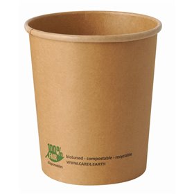 Soup Cups Cardboard 940cc Brown "Pure" "100% Fair" Round Ø 115 x 130mm -Horecavoordeel.com-