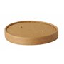 Lid Soup Cup Cardboard Brown "Pure" "100% Fair" Round Ø 115 x 16mm -Horecavoordeel.com-