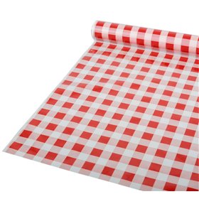 Tablecloth Plastic Red "Karo" 50m x 800mm (Small pack) -Horecavoordeel.com-