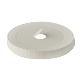 Deksels voor Drinkbekers Karton "Pure" Rond Wit Ø 90mm wit -horecavoordeel.com-