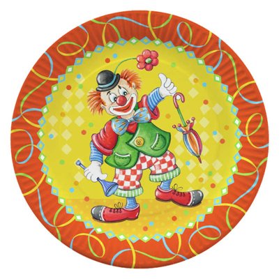 Plates Cardboard Round "Clown" Ø 230mm -Horecavoordeel.com-