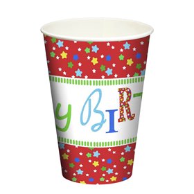 Drinking Cups Cardboard 200cc "Happy Birthday" Ø 70 x 97mm -Horecavoordeel.com-