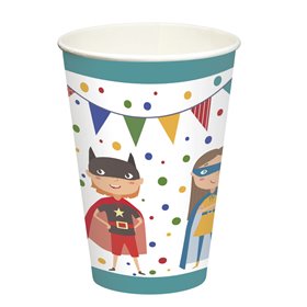 Drinking Cups Cardboard 200cc "Superhero" Ø 70 x 97mm -Horecavoordeel.com-