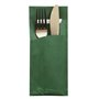 Cutlery Bags Dark Green 200 x 85mm Including 2-Layer White Napkin 330 x 330mm -Horecavoordeel.com-