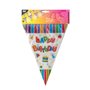 Wimpel Slinger Folie "Happy Birthday" Waterbestendig 4 meter