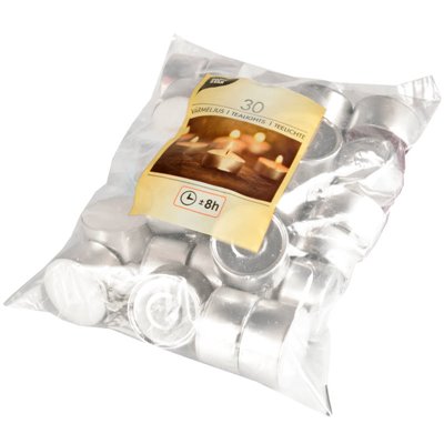 Tealights White 8 Burning Hours Ø 39 x 22mm