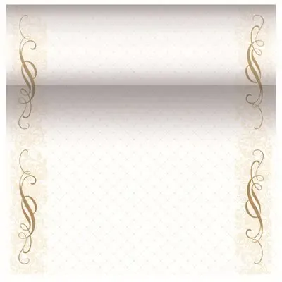 Table Runner Gold "Megan" "Textile Character" From Pulp Viscose And Tissue Mix "ROYAL Collection" 24m x 400mm