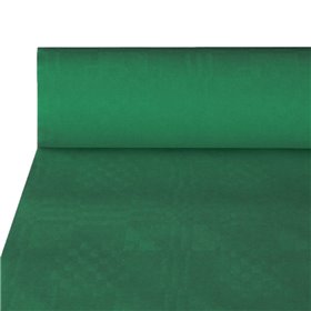 Tablecloth Paper Roll Dark Green With Damask Print 50 x 1 meter