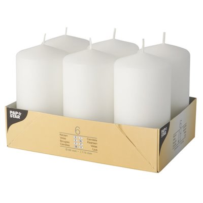 Pillar candles White Ø 60 x 115mm