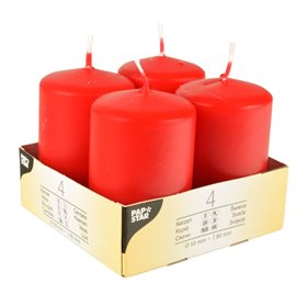 Pillar candles Red Ø 50 x 80mm