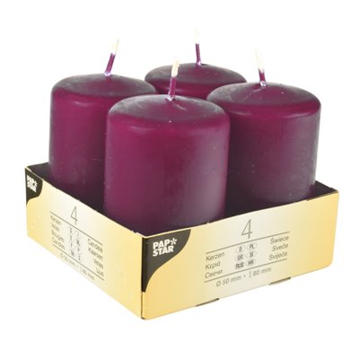 Pillar candles Purple Ø 50 x 80mm