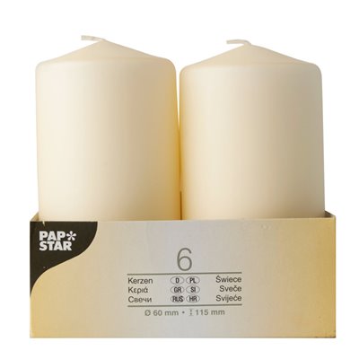 Pillar candles Cream Ø 60 x 115mm