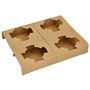 Draagtray Karton "Pure" Bruin Met 4 Gaten 198 x 241 x 36mm -Horecavoordeel.com-