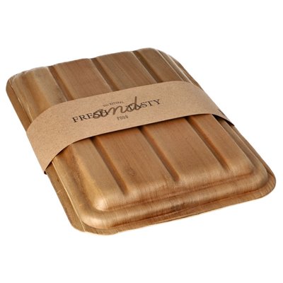 Palm Leaf Trays "Pure" Rectangular with Lid and Sleeve 235 x 160 x 45mm