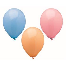 Ballonnen "Pastel" Kleuren Assoriment (Geschikt voor Helium) Ø 250mm