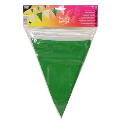 Pennant Garland Foil Green White Water Resistant 10 Meters