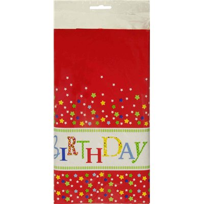 Tafelkleed Papier "Happy Birthday" Met Beschermingslaag 1200 x 1800mm 