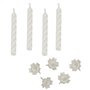 Birthday Candles White With Holders 60mm