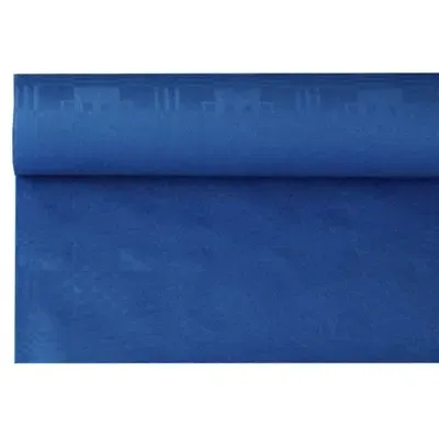 Tablecloth Paper Roll Dark Blue With Damask Print 6 x 1.2 meters