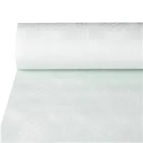 Tafelkleed Papier Rol Wit Met Damastprint 10 x 1 meter