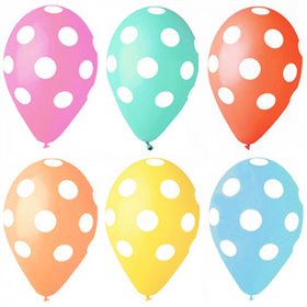 Ballonnen "Dots" Kleuren Assortiment (Geschikt voor Helium) Ø 290mm