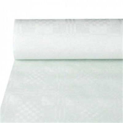 Tablecloth Paper Roll White With Damask Print 50 x 1 meter (Small package)