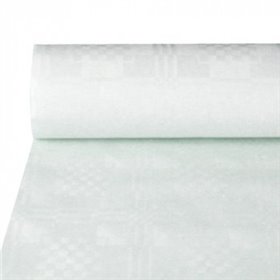 Tablecloth Paper Roll White With Damask Print 50 x 1.2 meters (Small package)