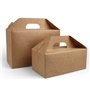 Meal Box With Handle Cardboard Brown 265 x 128 x 180mm Horecavoordeel.com