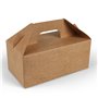 Meal Box With Handle Cardboard Brown 228 x 122 x 97mm Horecavoordeel.com