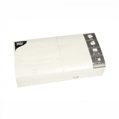 Napkins White 2 Ply 1/4 Fold Papstar 330 x 330mm