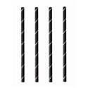 Cocktail Paper Straws "Pure" Ø 7mm x 15cm Black White "Stripes" - Horecavoordeel.com