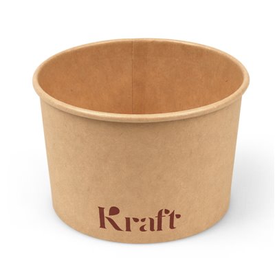 Salad bowl 230 ml Kraft Brown Cardboard Ø 92mm