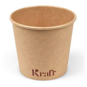 Salad bowl 300 ml Kraft Brown Cardboard Ø 92mm