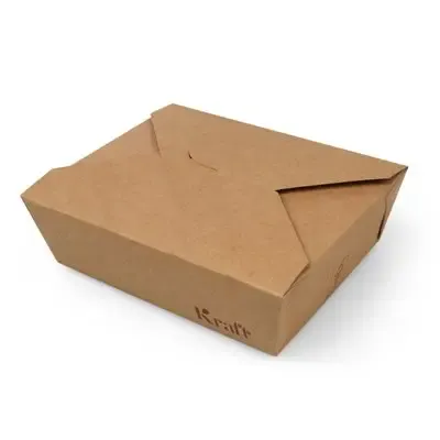 Maaltijdbak - Lunchbox 1500ml Kraft Bruin Karton