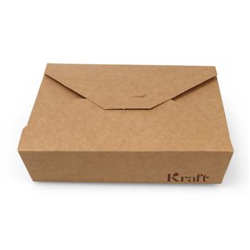 Maaltijdbak - Lunchbox 2000ml Kraft Bruin Karton