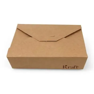 Maaltijdbak - Lunchbox 2000ml Kraft Bruin Karton