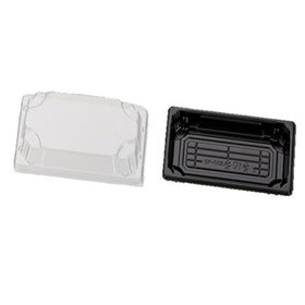 Sushi Tray HP-00 Black PS + Lid Transparent OPS 140 x 80 x 215mm