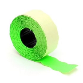 Prijstang etiketten - Prijslabels 26 x 12mm Fluor Groen Permanent Rol 1500 Stuks