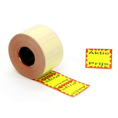 Price Labels 37 x 28mm Actieprijs Rectangular Roll 700 Pieces