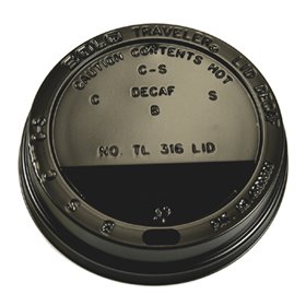 Coffee Lids for Coffee To Go Cup 8-9oz (80mm) Black (DL)