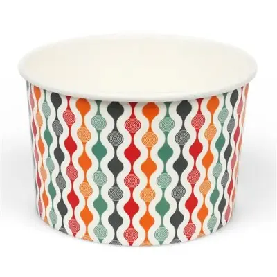 Ice Cups 225ml 8 Oz Colored Cardboard "Retro" Ø 92 x 60mm