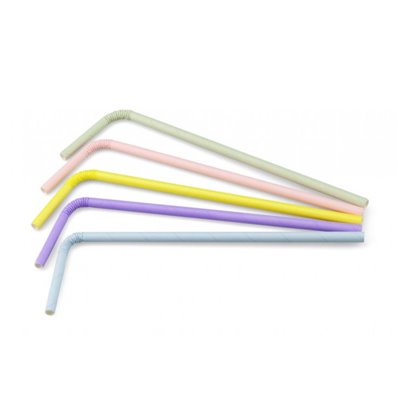 Bending Straws Paper "FSC" Pastel Assortment Ø 6 x 240mm Horecavoordeel.com