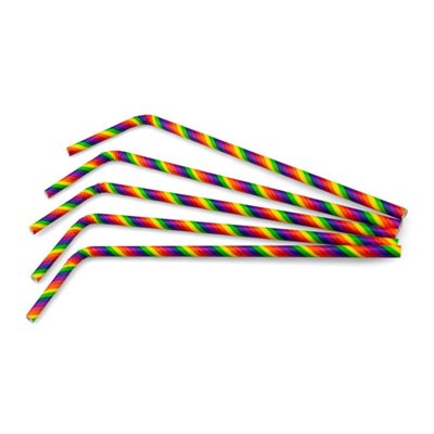 Bending Straws Paper "FSC" Pastel Assortment Ø 6 x 240mm Horecavoordeel.com