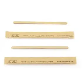 Stirrers Wood "FSC" 110 x 5 x 1mm Each Packed In Paper Horecavoordeel.com
