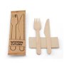 Cutlery Set Wooden Spoon And Fork (FSC) With Napkin Packed Each In Paper Bag Horecavoordeel.com