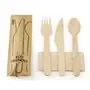 Cutlery Set Wooden Fork, Knife And Spoon (FSC) With Napkin Packed Each In Paper Bag Horecavoordeel.com