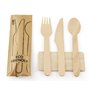 Cutlery Set Wooden Fork, Knife And Spoon (FSC) With Napkin Packed Each In Paper Bag Horecavoordeel.com