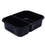 Enterpack Baking Topseal Tray 2 Compartments Black PP 600cc